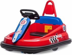 Toddlers Bumper Car, 6V Kids Electric Ride On Toys, 2 Mph Max Speed, Steering Wheel, 360 Degree Spin, 2-Speeds, Lights, Music & Horn, for Boys Girls 3-6 Years Old, Red