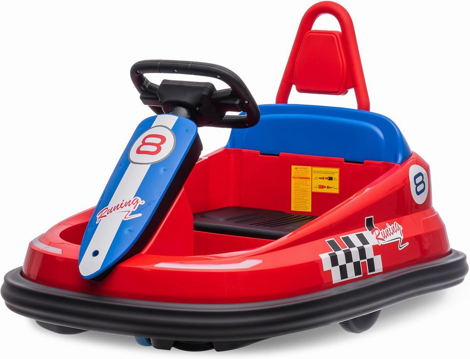 Toddlers Bumper Car, 6V Kids Electric Ride On Toys, 2 Mph Max Speed, Steering Wheel, 360 Degree Spin, 2-Speeds, Lights, Music & Horn, for Boys Girls 3-6 Years Old, Red