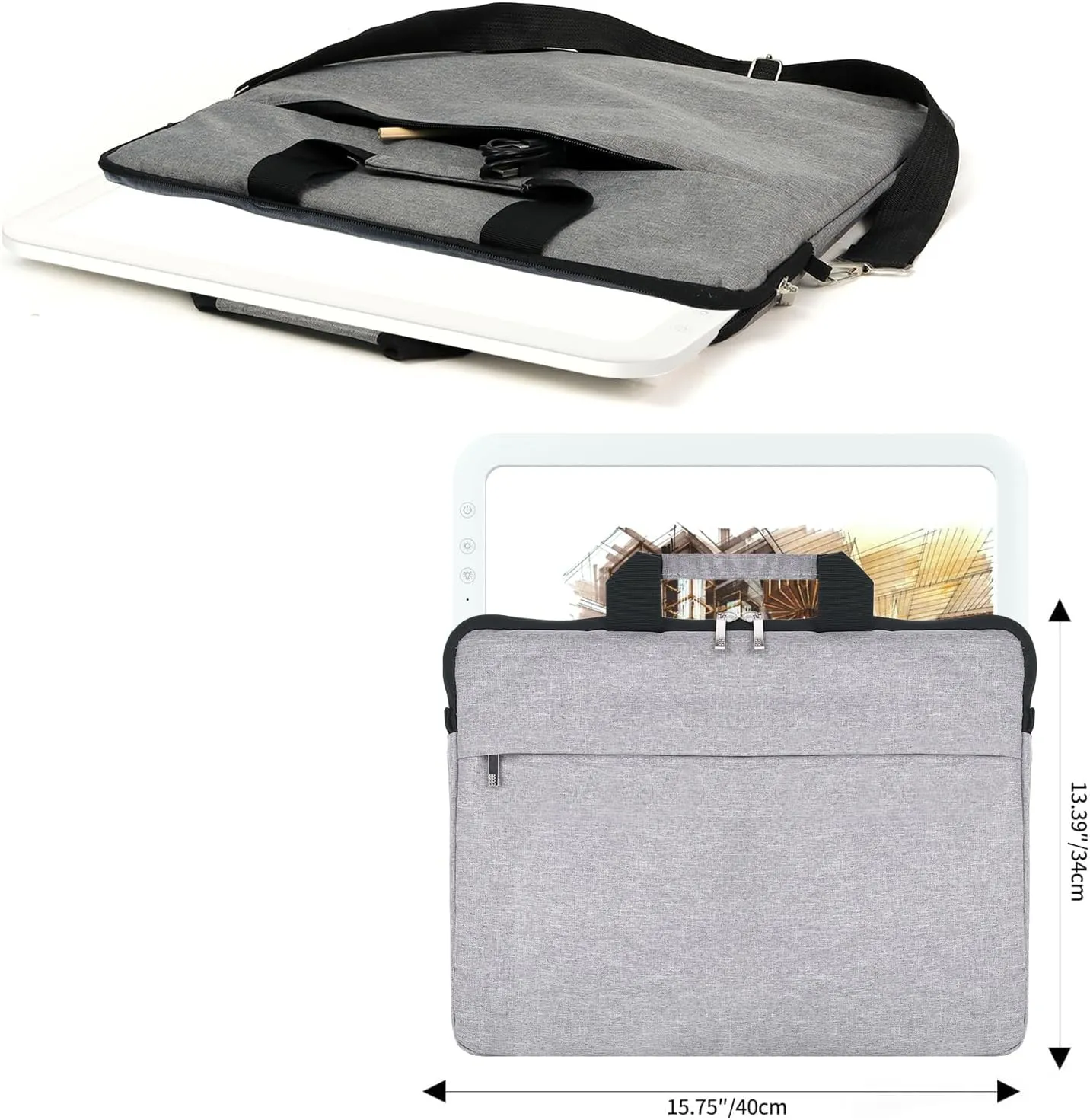TOHETO A4 Rechargeable Led Super Bright Light Pad with Carry Bag for Weeding Vinyl, Portable Wireless 3500mAh Battery Light Board/Box for Tracing, Diamond Painting, Sketching & Drawing (White)