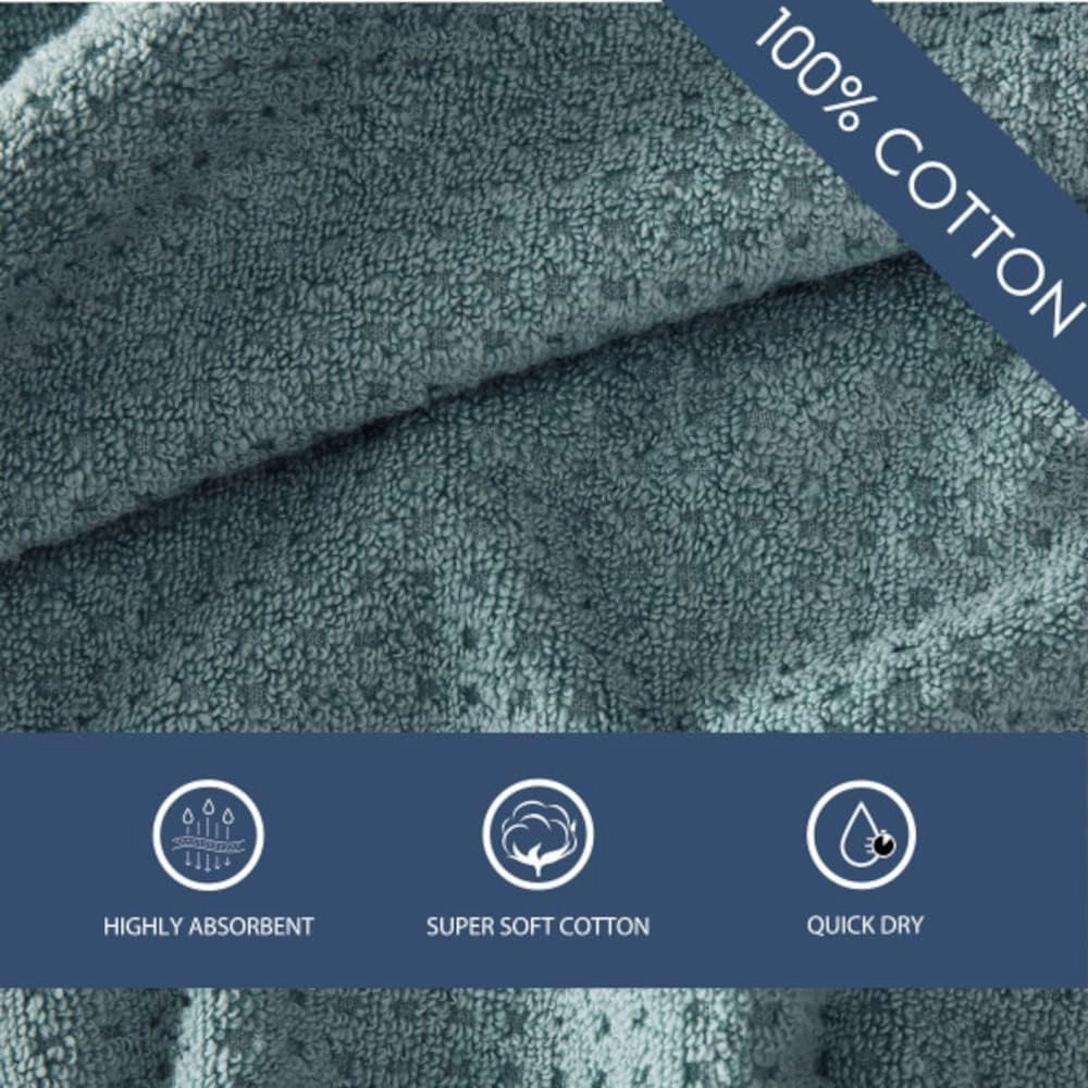Tommy Bahama - Bath Towels, Highly Absorbent Cotton Bathroom Decor, Low Linting & Fade Resistant, Oeko-Tex Certified (Northern Pacific Bay Blue, 6-Piece)