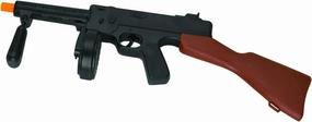 Tommy Gun Toy Machine Gun Replica with Sound Effects, 19.5 inches, Black Plastic This Toy Gun is Less Than 20" Long. It is a Costume Accessory Prop.