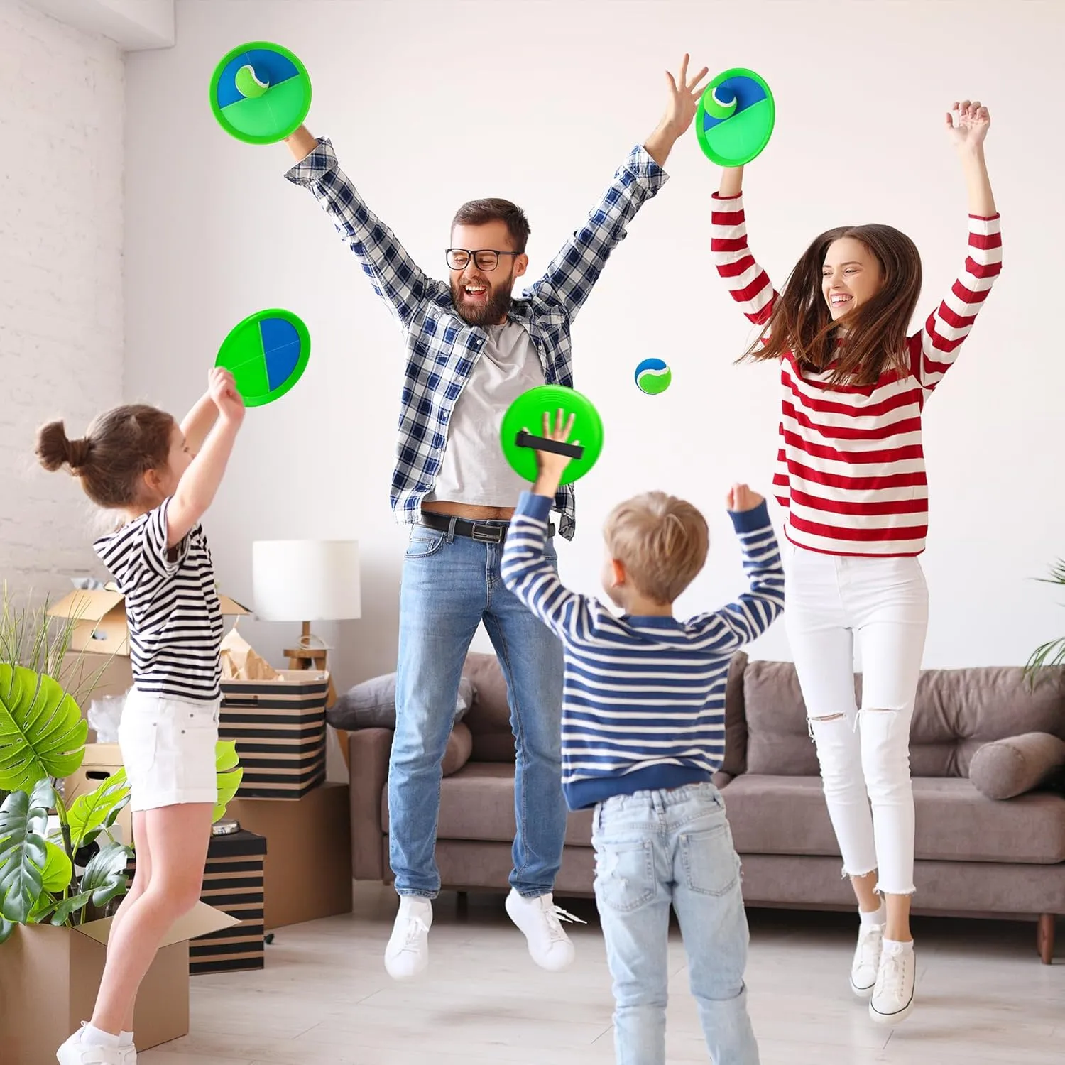 Toss and Catch Ball Set for Toddlers, Kids and Adults - 6 Pack - Kids Toys Outdoor Indoor - Sturdy & Water-Resistant, Great Game for Beach, Pool and Yard - Classic Gift for Boys Girls
