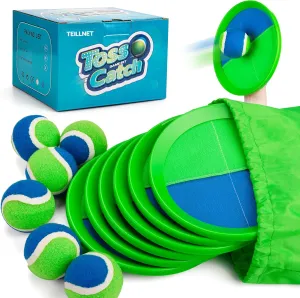 Toss and Catch Ball Set for Toddlers, Kids and Adults - 6 Pack - Kids Toys Outdoor Indoor - Sturdy & Water-Resistant, Great Game for Beach, Pool and Yard - Classic Gift for Boys Girls