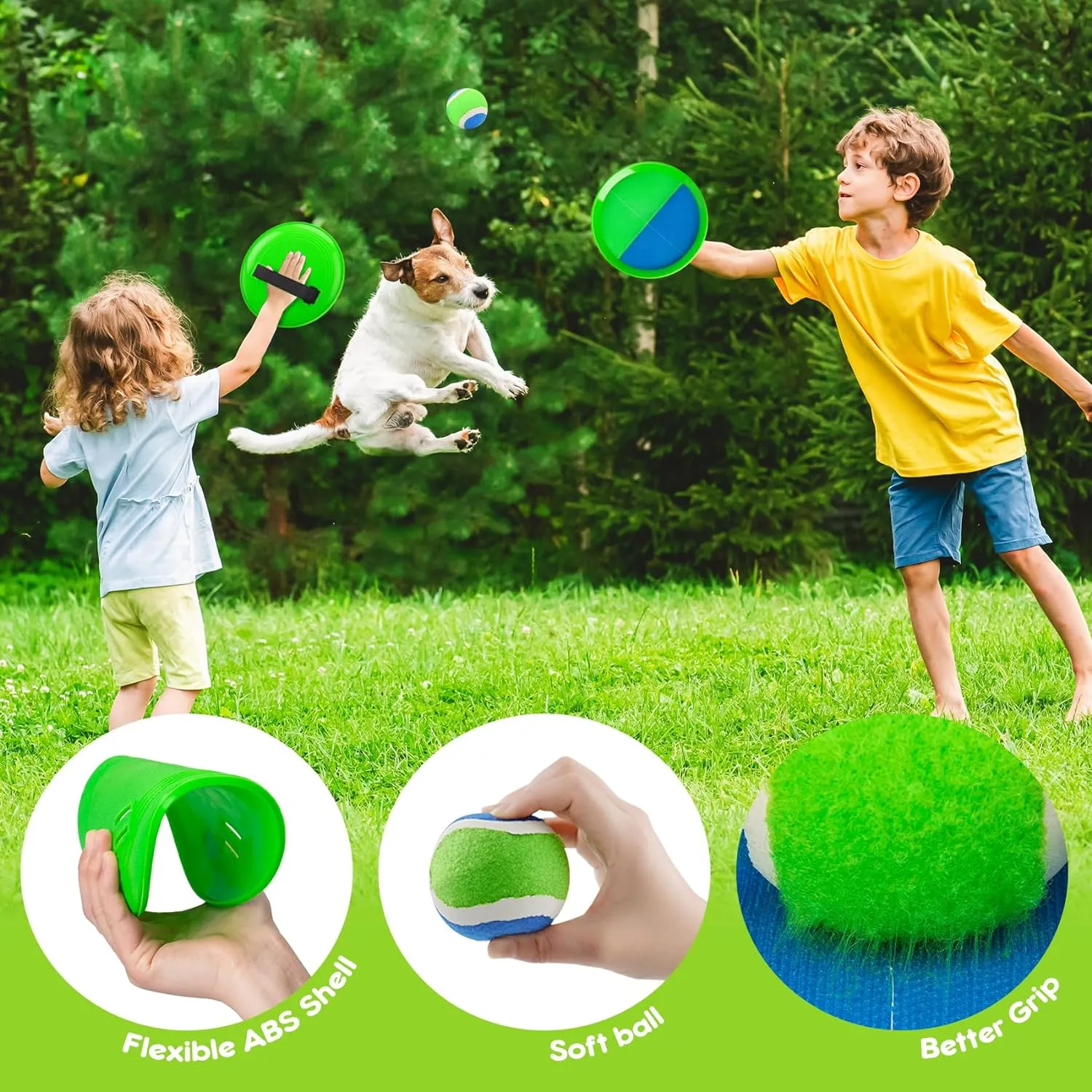 Toss and Catch Ball Set for Toddlers, Kids and Adults - 6 Pack - Kids Toys Outdoor Indoor - Sturdy & Water-Resistant, Great Game for Beach, Pool and Yard - Classic Gift for Boys Girls