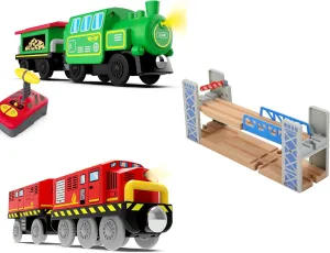 Toy Train Accessories Train Bridge and Electric Train Set for Railway System, Train Set Compatible with Thomas, Brio, Chuggington