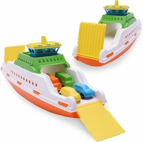 Toyland® 39cm (15") Colourful Ferry Boat with Moveable Ramps & 4 Mini Cars - Kids Floating Water Toy - Pool & Bathtime Toys - 3 Years 