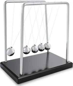 Toys4Boys Newton's Cradle Pendulum Balls with Black Wooden Base - Kinetic Balls for Home and Office