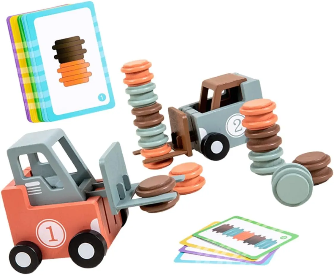 Toyvian 1Set Forklift Model Interactive Forklift Game for Preschool Learning Encourages Imagination Hands Skills for Boys Birthdays Holidays