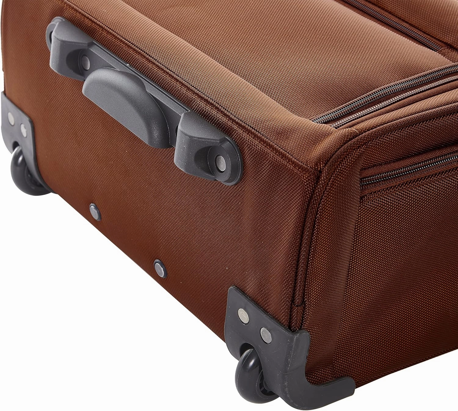 TPRC Smart Under Seat Carry-On Luggage with USB Charging Port, Brown, Underseater 15-Inch