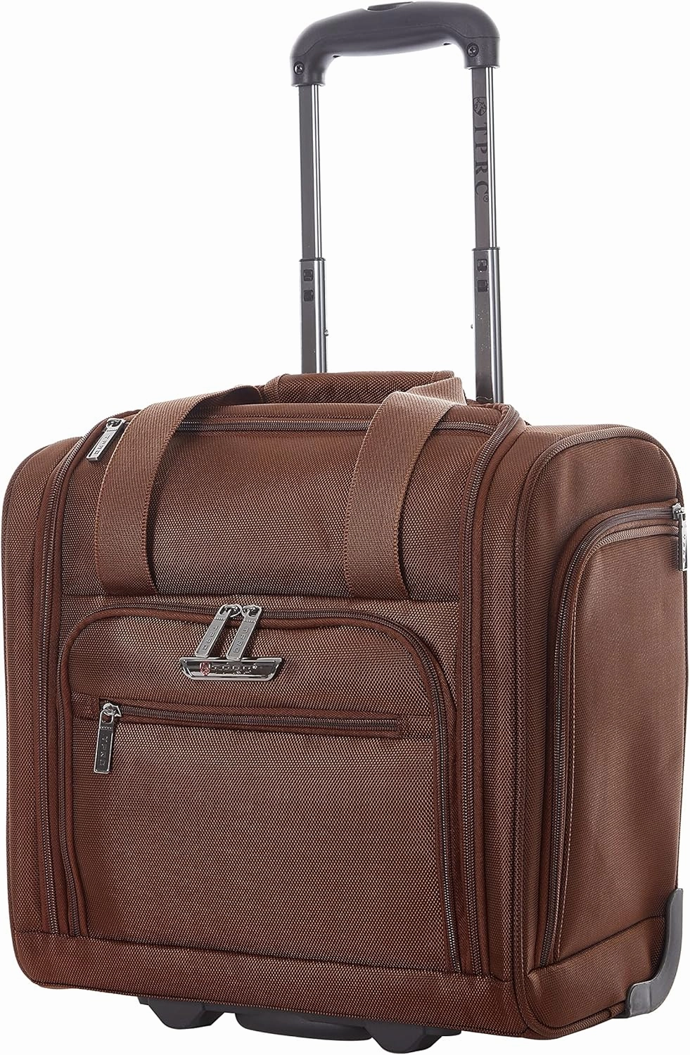 TPRC Smart Under Seat Carry-On Luggage with USB Charging Port, Brown, Underseater 15-Inch