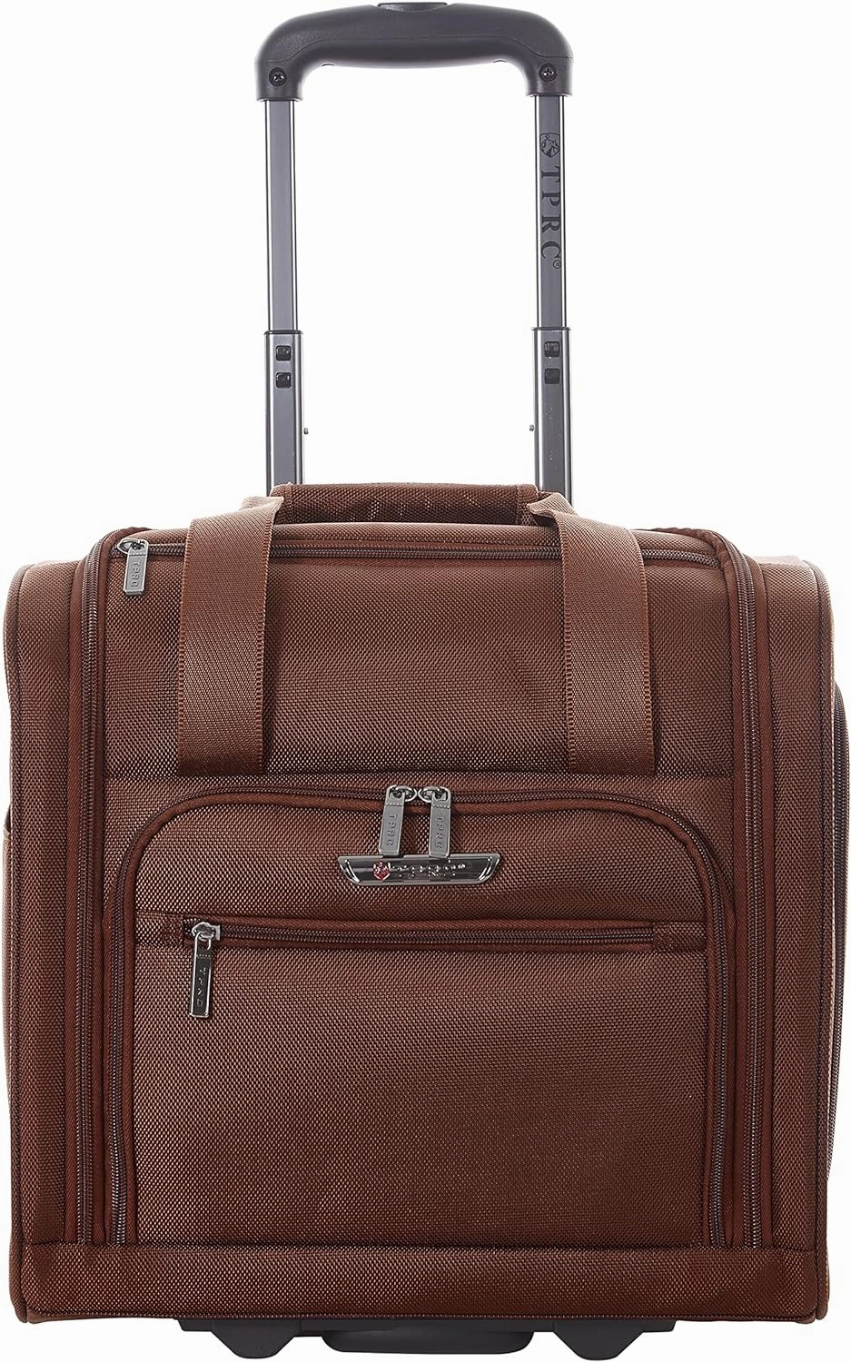 TPRC Smart Under Seat Carry-On Luggage with USB Charging Port, Brown, Underseater 15-Inch