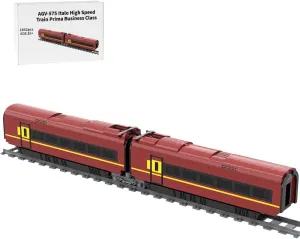 Train Building Blocks Set with Tracks, 1852pcs AGV-575 Italo High Speed Train Model Train Collectible Display Model Gifts for Locomotive Lover