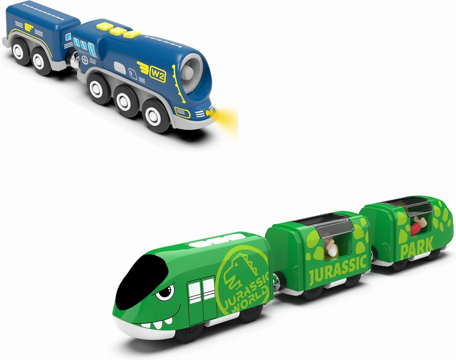 Train Set Motorized Train for Wooden Tracks, Battery Operated Train Compatible with Thomas, Brio, Chuggington