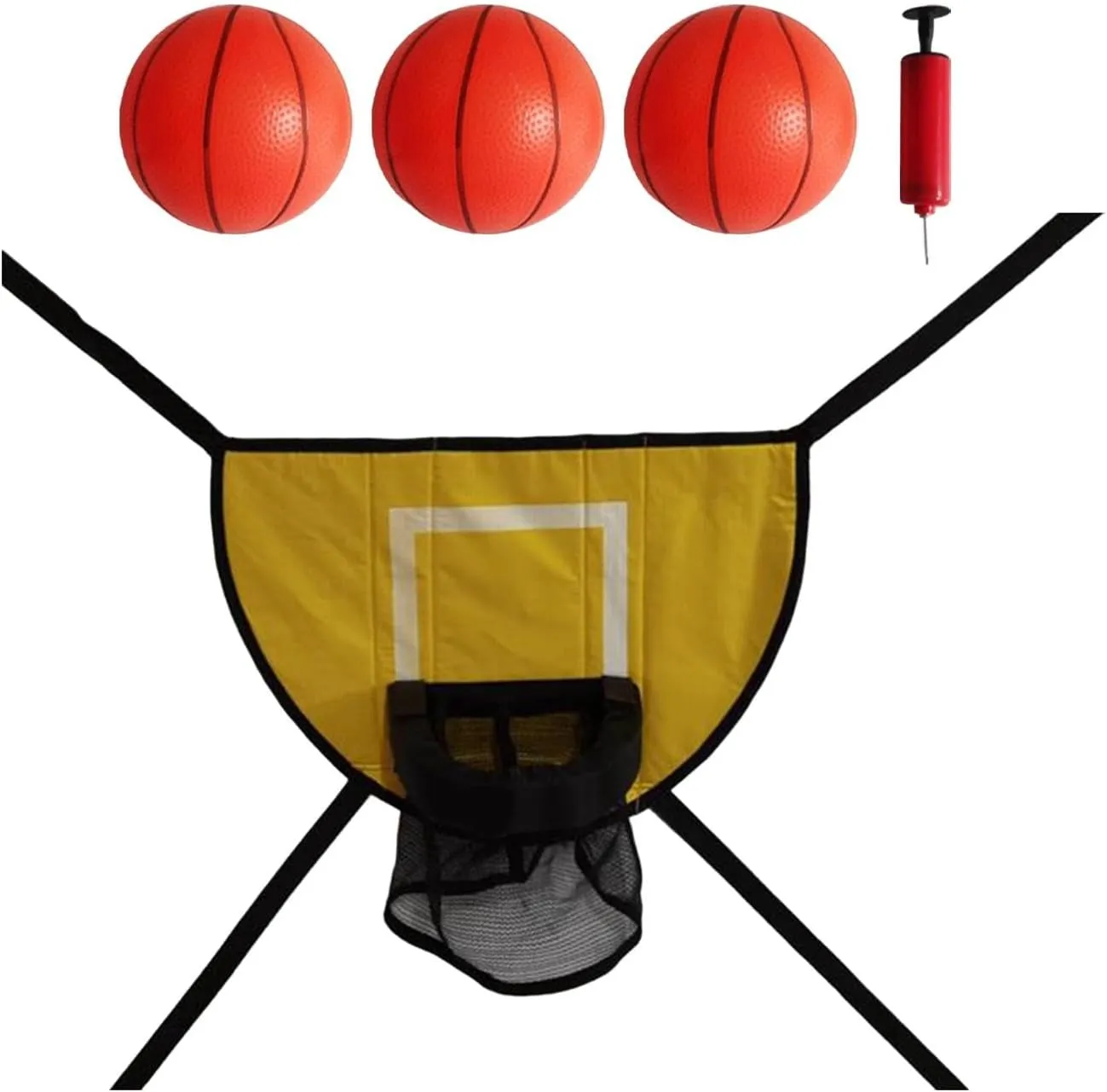 Trampoline Basketball Hoop with Pump and Ball, Trampoline Accessory, Outdoor Goal Game with Connection Ropes