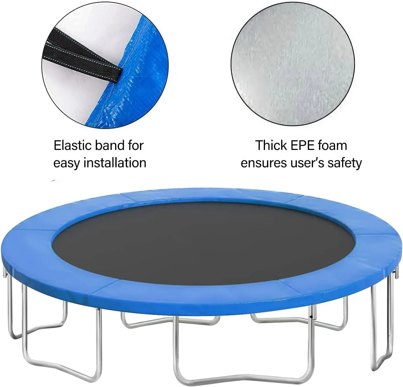 Trampoline Spring Cover Pad for 6FT 8FT 10FT 14FT 16FT Universal Trampoline Padding Replacement, Trampoline Waterproof Safety Pad Mat Tear-Resistant Edge Protection