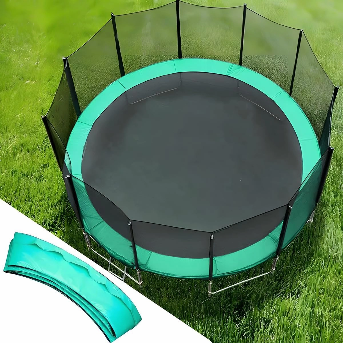 Trampoline Pad, Trampoline Replacement Safety Pad 8FT 10FT 12FT 14FT 15FT 16FT Waterproof UV Resistant and Tear-Resistant Safety Spring Cover Round Frame Pad Accessories Replacement