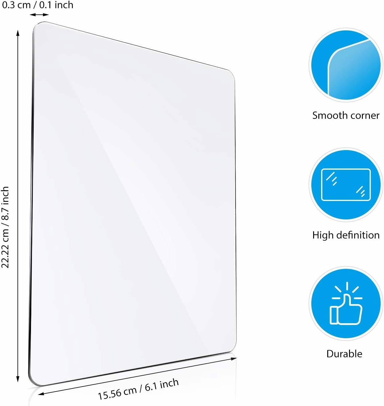 Transparency Acrylic Cutting Pads Die Cutting Plates for Embossing Crafting (4 Pieces, 8.7 x 6.1 Inch)