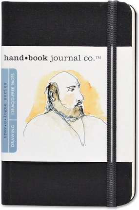 Travelogue Drawing Book, Pocket Portrait 5-1/2 x 3-1/2, Ivory Black Artist Journal