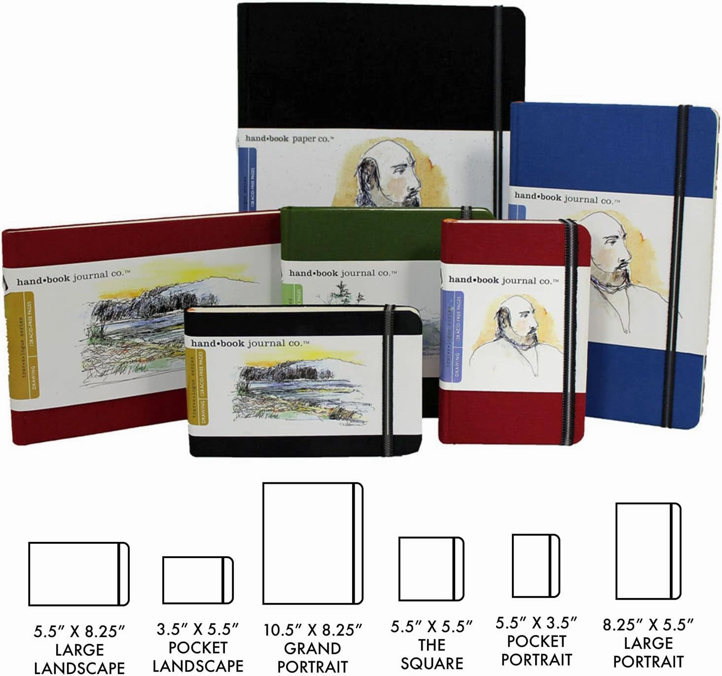 Travelogue Drawing Book, Pocket Portrait 5-1/2 x 3-1/2, Ivory Black Artist Journal