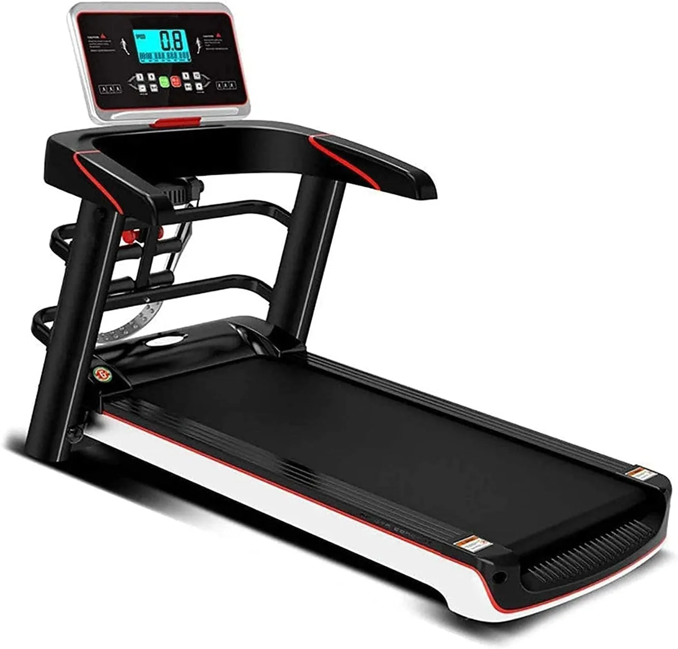 Treadmills Foldable Electric Running Machines Treadmills for Home Multi-Function Treadmills Electric Motorized Treadmill with Device Holder Shock Absorption 3 Countdown Modes 12 Speed A