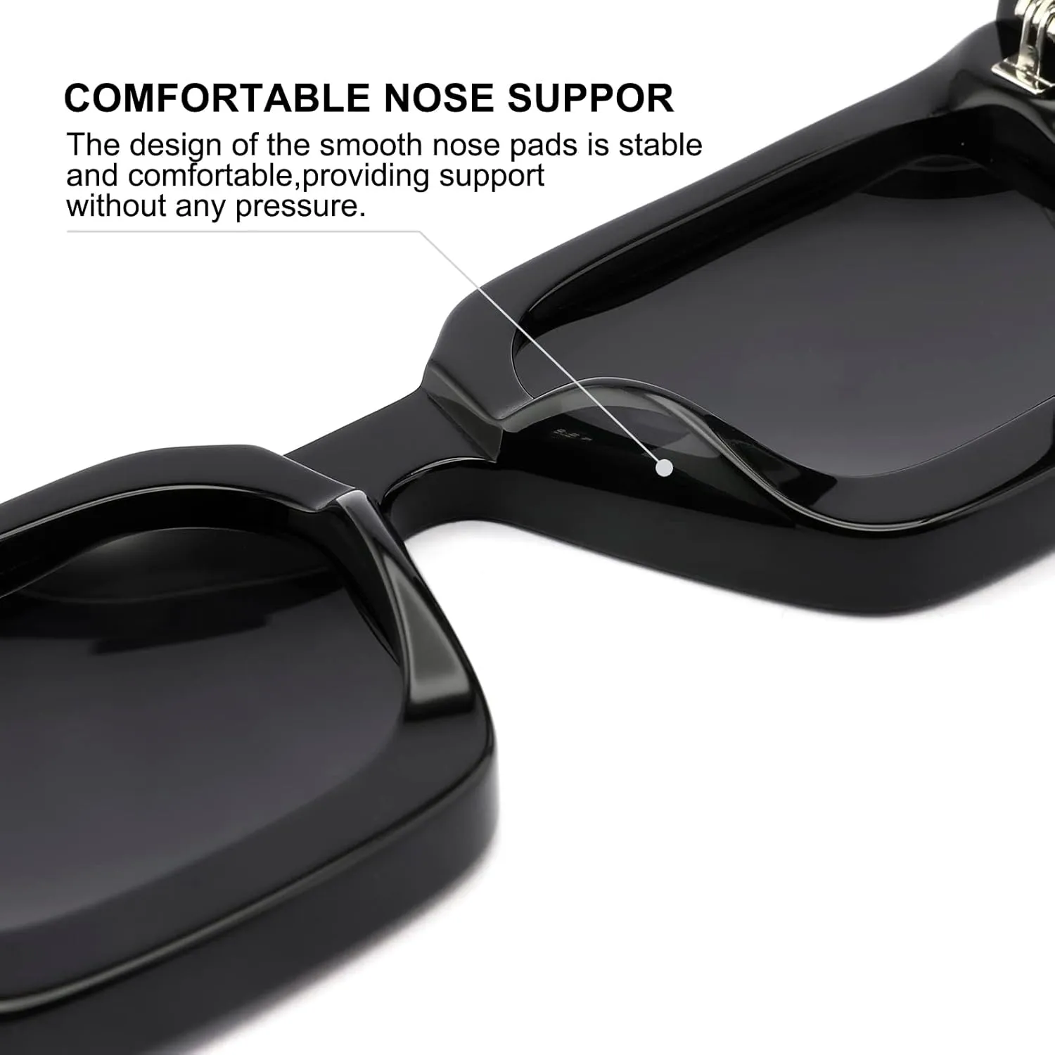Trendy Polarized Sunglasses for Men Women, UV400 & Shatterproof, Durable Acetate Frame, Anti Glare HD Lens 1439S