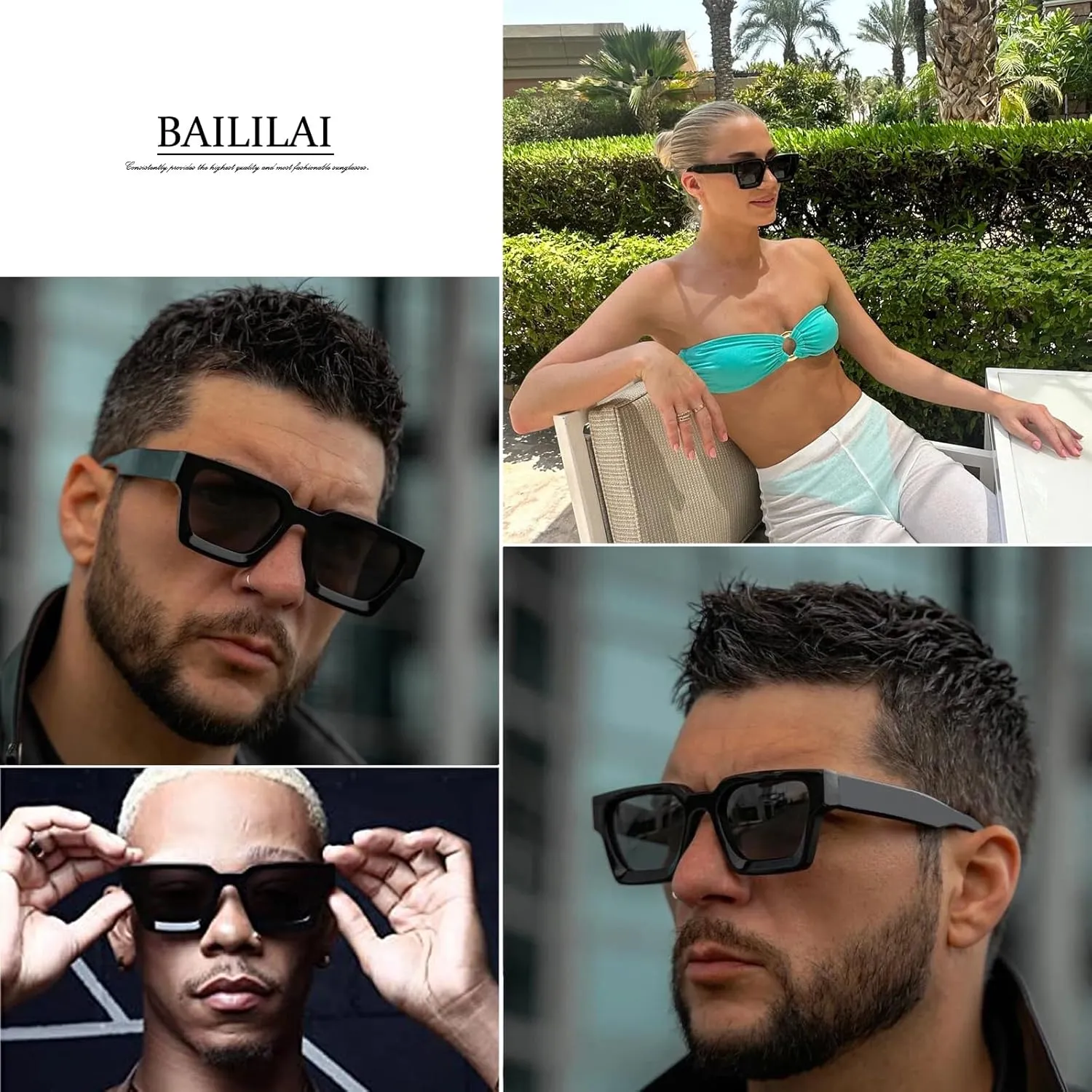 Trendy Polarized Sunglasses for Men Women, UV400 & Shatterproof, Durable Acetate Frame, Anti Glare HD Lens 1439S