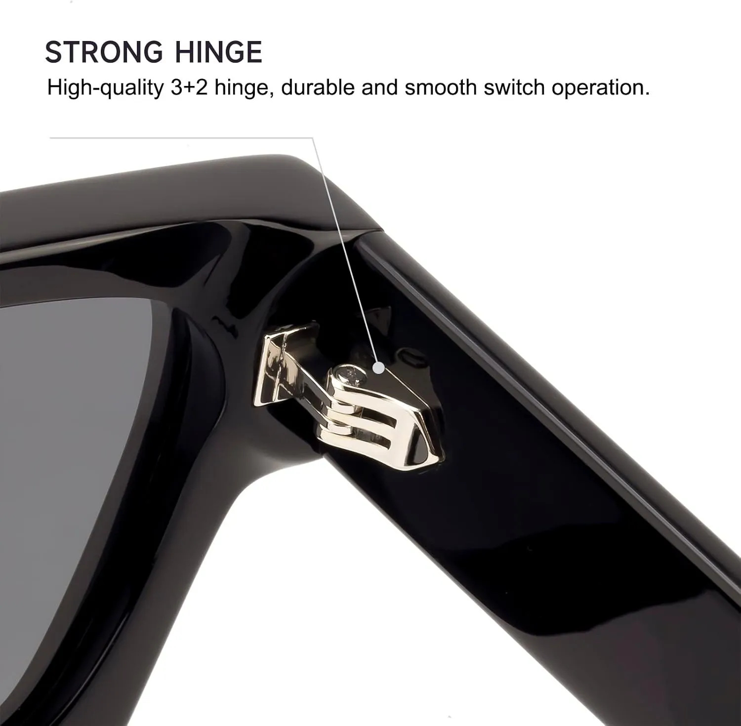 Trendy Polarized Sunglasses for Men Women, UV400 & Shatterproof, Durable Acetate Frame, Anti Glare HD Lens 1439S