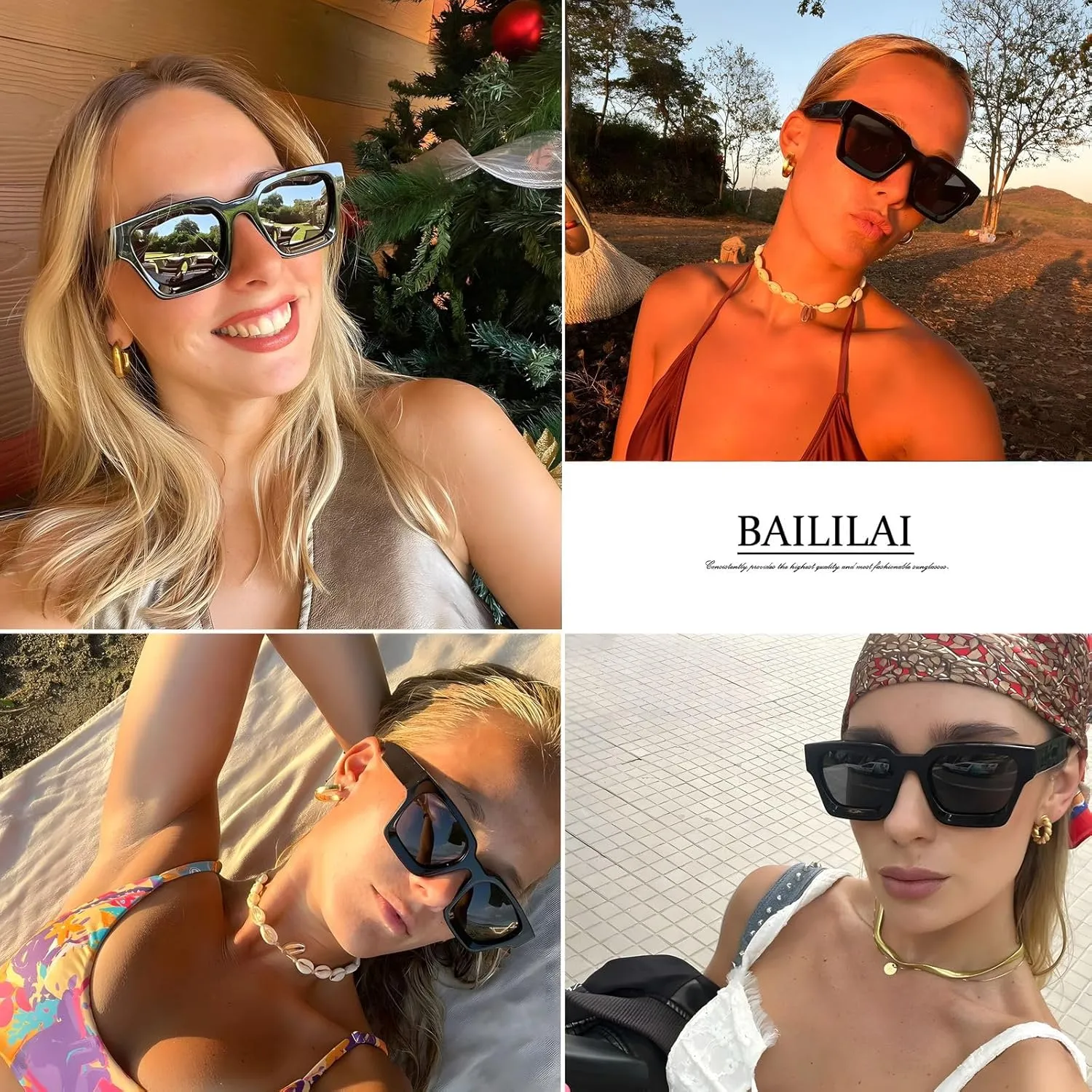 Trendy Polarized Sunglasses for Men Women, UV400 & Shatterproof, Durable Acetate Frame, Anti Glare HD Lens 1439S