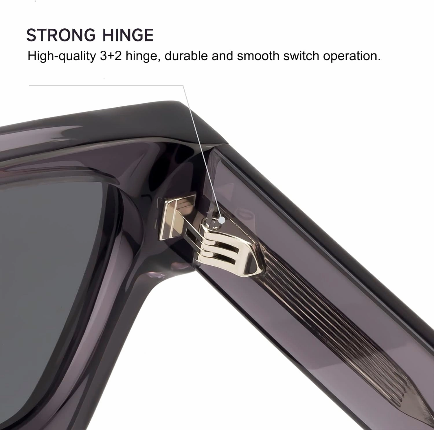 Trendy Polarized Sunglasses for Men Women, UV400 & Shatterproof, Durable Acetate Frame, Anti Glare HD Lens 1439S