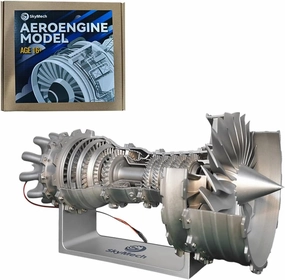 Trent 900 Turbofan Engine Model Kits for Adults, Functional Aircraft Engine Model, Engine Model Kits, Science Kits, Desktop Decor, Collections (Silver/150PCS)