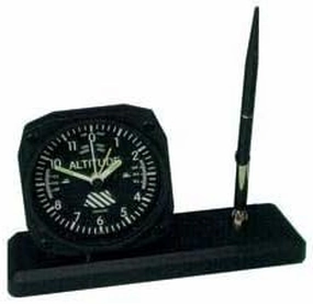 Trintec Altitude Altimeter Desk Pen Set with Alarm Clock Model DS60