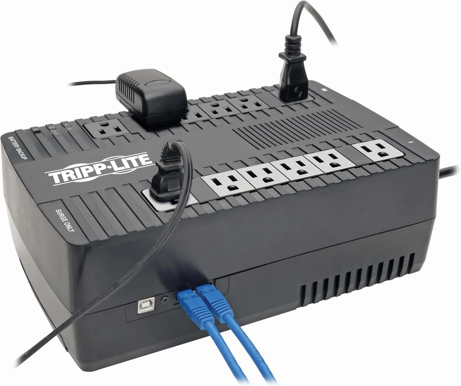 Tripp Lite 750VA Small UPS Battery Backup Surge Protector, AVR Automatic Voltage Regulation, 12-Outlets, Sine Wave, Mini UPS, TV & Computer UPS, 3-Year Warranty & $100,000 Insurance (AVR750U)