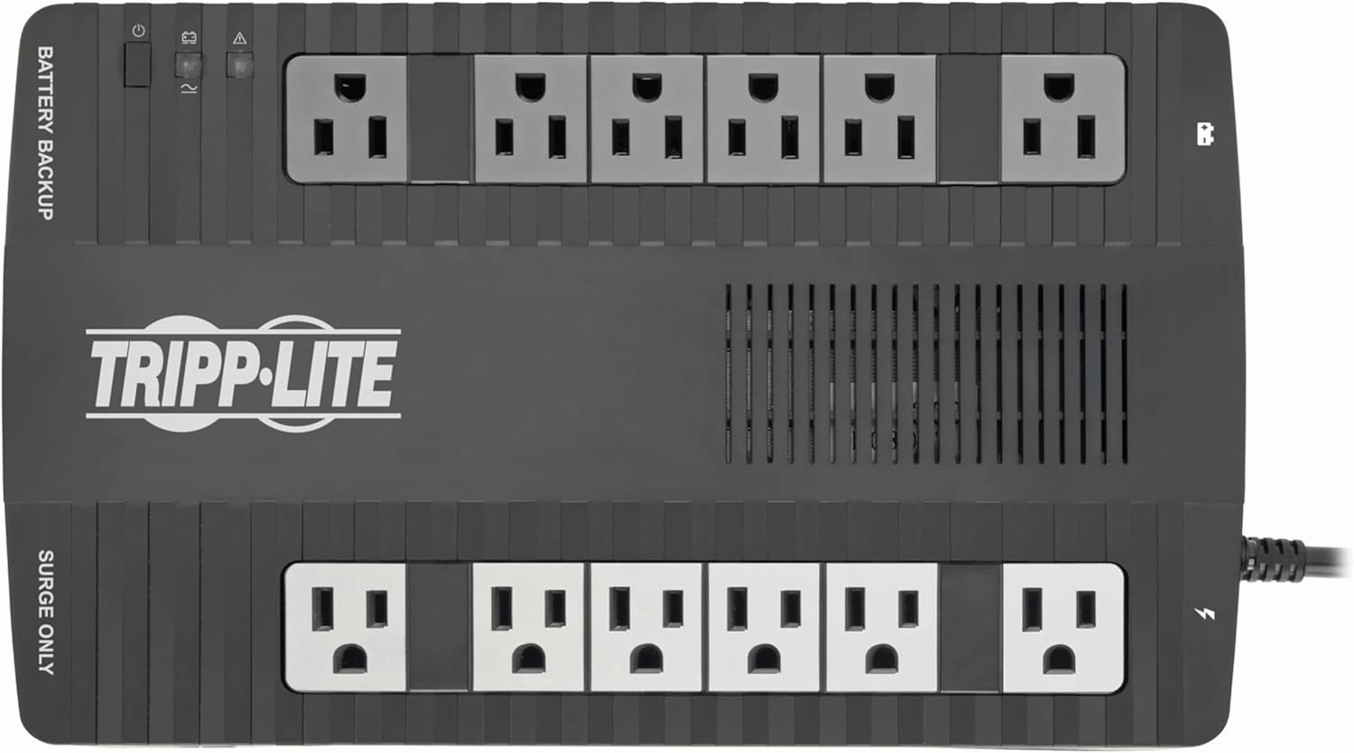 Tripp Lite 750VA Small UPS Battery Backup Surge Protector, AVR Automatic Voltage Regulation, 12-Outlets, Sine Wave, Mini UPS, TV & Computer UPS, 3-Year Warranty & $100,000 Insurance (AVR750U)