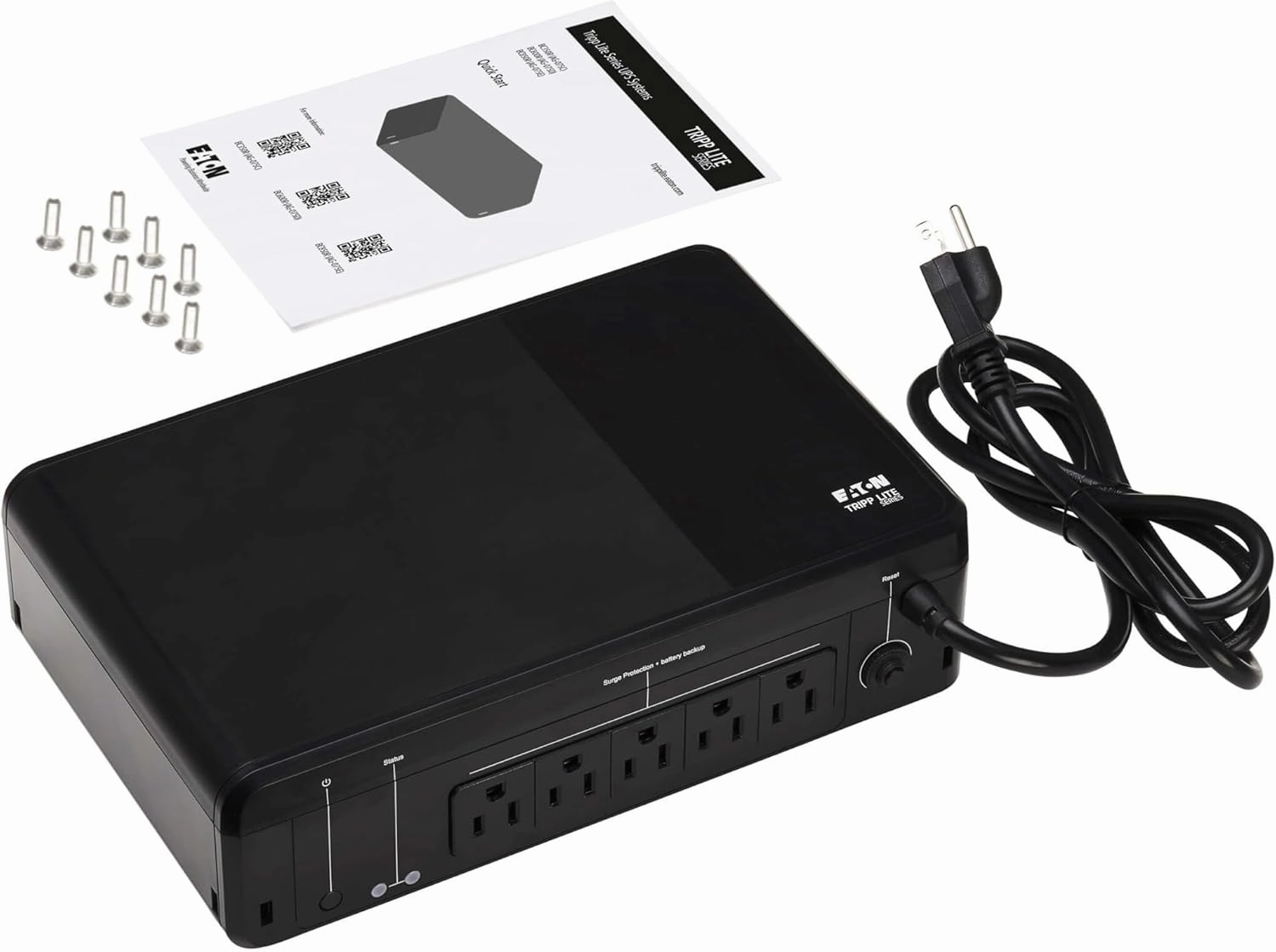 Tripp Lite 850VA UPS Desktop Battery Backup and Surge Protector, 450W, 5 Outlets, Home & Office UPS, Small Form Factor, Wall Mounting Option, 5ft Cord, 3-Year Warranty (BC850R)