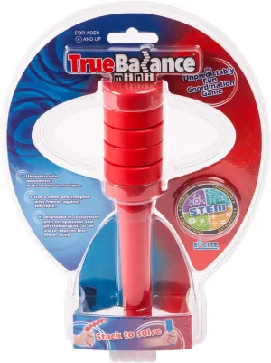 TrueBalance – Portable Balance Game for Kids & Adults | Boosts Coordination, Focus & Fine Motor Skills | Great for STEM Learning, Therapy, Desk Fidgeting & Travel Entertainment, Mini Red