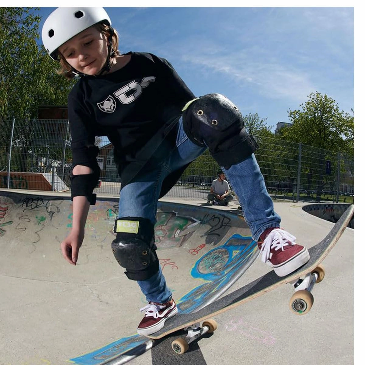 TSG Kneepad All Ground, Skateboarding Protection Pad, Hardshell, Durable High Grade, Double Stitching, EVA Impact Foam, High Density Caps, Pre Shaped, Tear Resistant, Open Back Design with neoprene butterfly closure