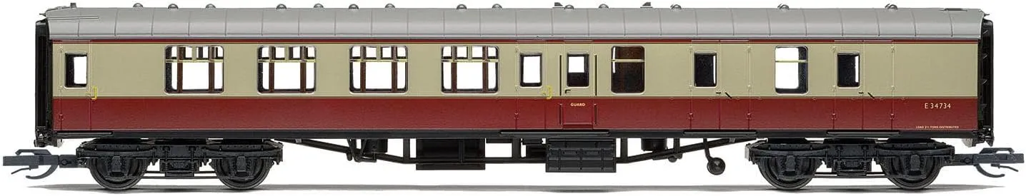 TT:120 Hornby Coach Car - TT4006 BR Mk1 Brake Second E34734 - Era 4 Train Toy, TT Gauge Carriage for Train Set, Rolling Stock Models for Adults - 1:120 Scale Model Gift