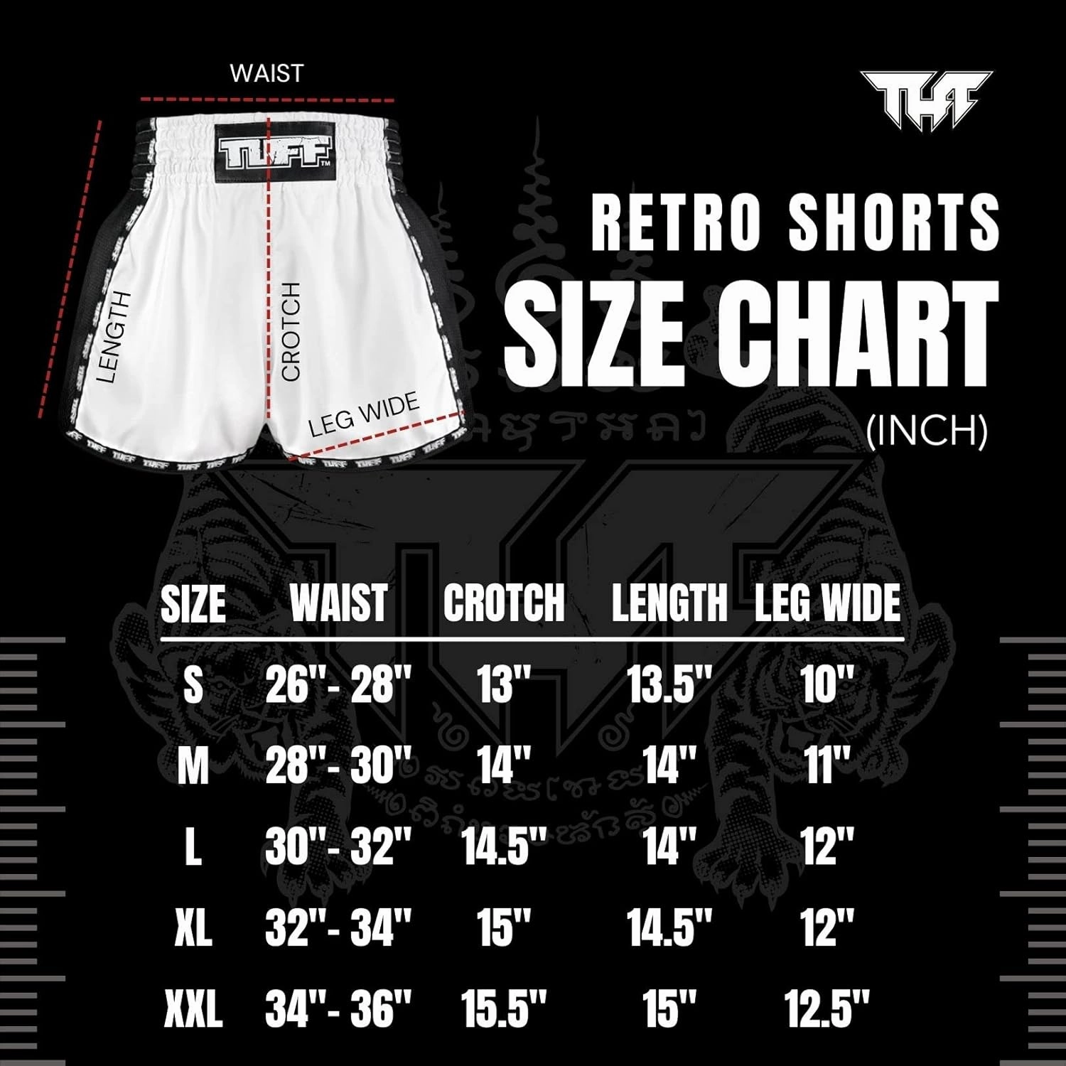 Tuff Sport Muay Thai Boxing Shorts Retro Styles Classic Slim Cut MMA Kickboxing Workout Set Clothing Training