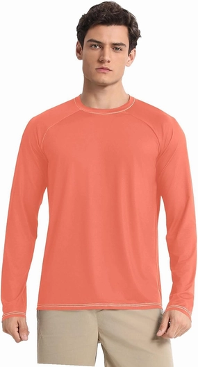 Turquoise SPF 50 Shirts for Men Quick Dry Hot Weather Long Sleeve Shirt Small