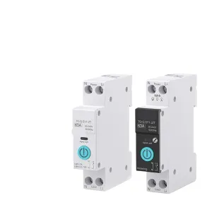 TUYA Smart Circuit Breaker 1P 63A DIN Rail for Wireless Remote Control Switch by APP(White No metering,10A)