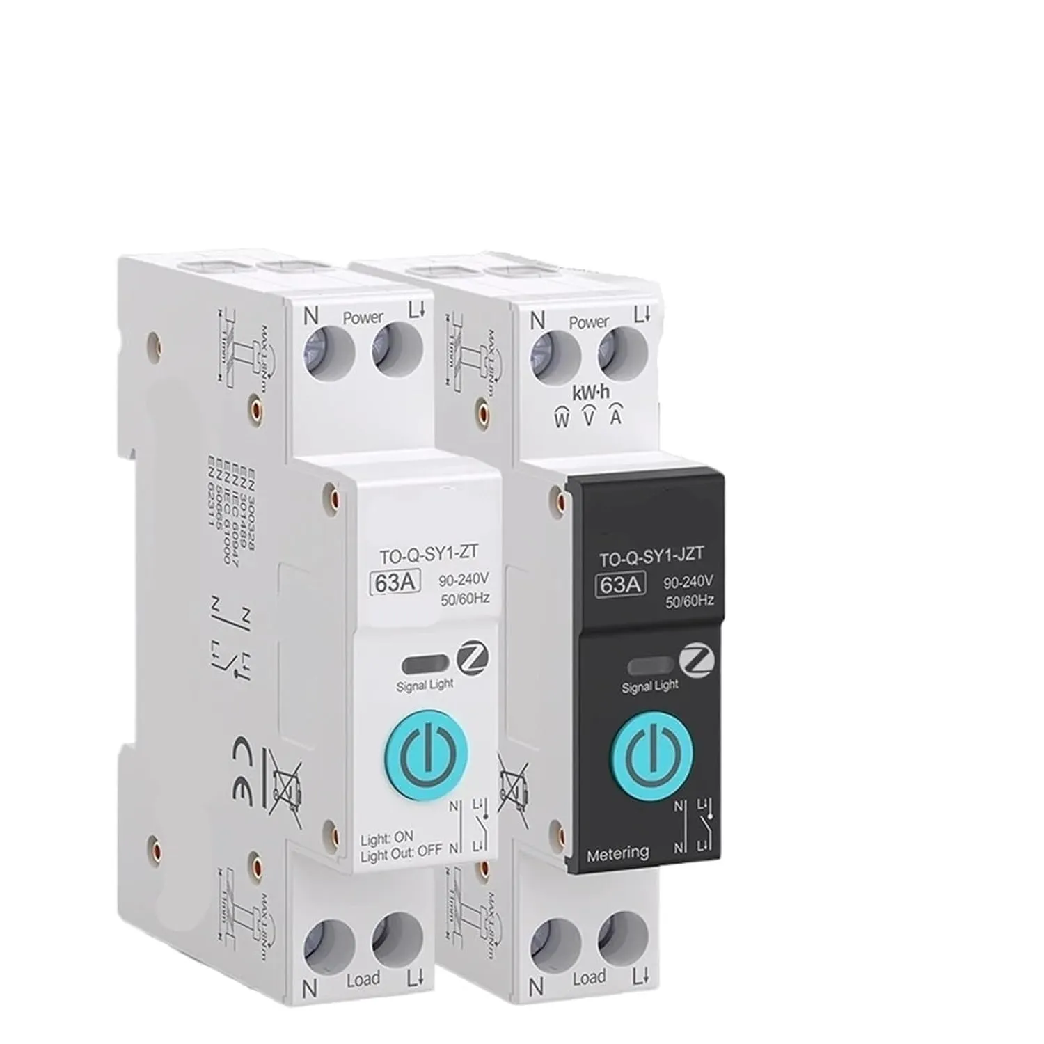 TUYA Smart Circuit Breaker 1P 63A DIN Rail for Wireless Remote Control Switch by APP(White No metering,10A)