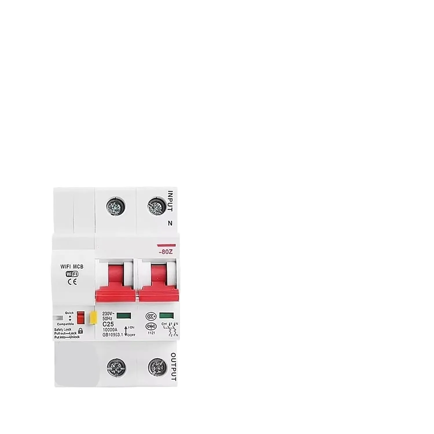 Tuya Smart Circuit Breaker Overload Short Circuit Protection 1P 2P 3P 4P 10A 16A 32A 63A 125A with Alexa Home APP(4P,25A)