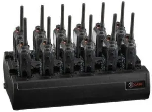 Twelve Bay Rapid Desk Charger for Kenwood TK-2200LP Rechargeable Two Way Radio (Built-in Power Supply)