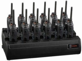 Twelve Bay Rapid Desk Charger for Kenwood KNB-17L Rechargeable Two Way Radio (Built-in Power Supply)