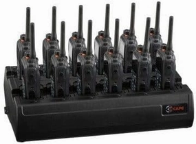 Twelve Bay Rapid Desk Charger for Kenwood ProTalk TK-2200V8P Rechargeable Two Way Radio (Built-in Power Supply)