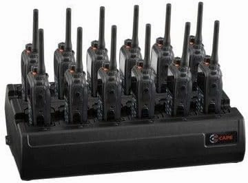 Twelve Bay Rapid Desk Charger for Kenwood TK-2170M Rechargeable Two Way Radio (Built-in Power Supply)