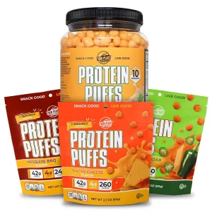 Twin Peaks Low Carb, Keto Friendly Protein Puffs, Garlic Parmesan (300g, 21g Protein, 2g Carbs)   Twin Peaks Ingredients Low Carb, Keto Friendly Protein Puffs, (Variety Pack, 2.1 Ounce), 2 Servings,
