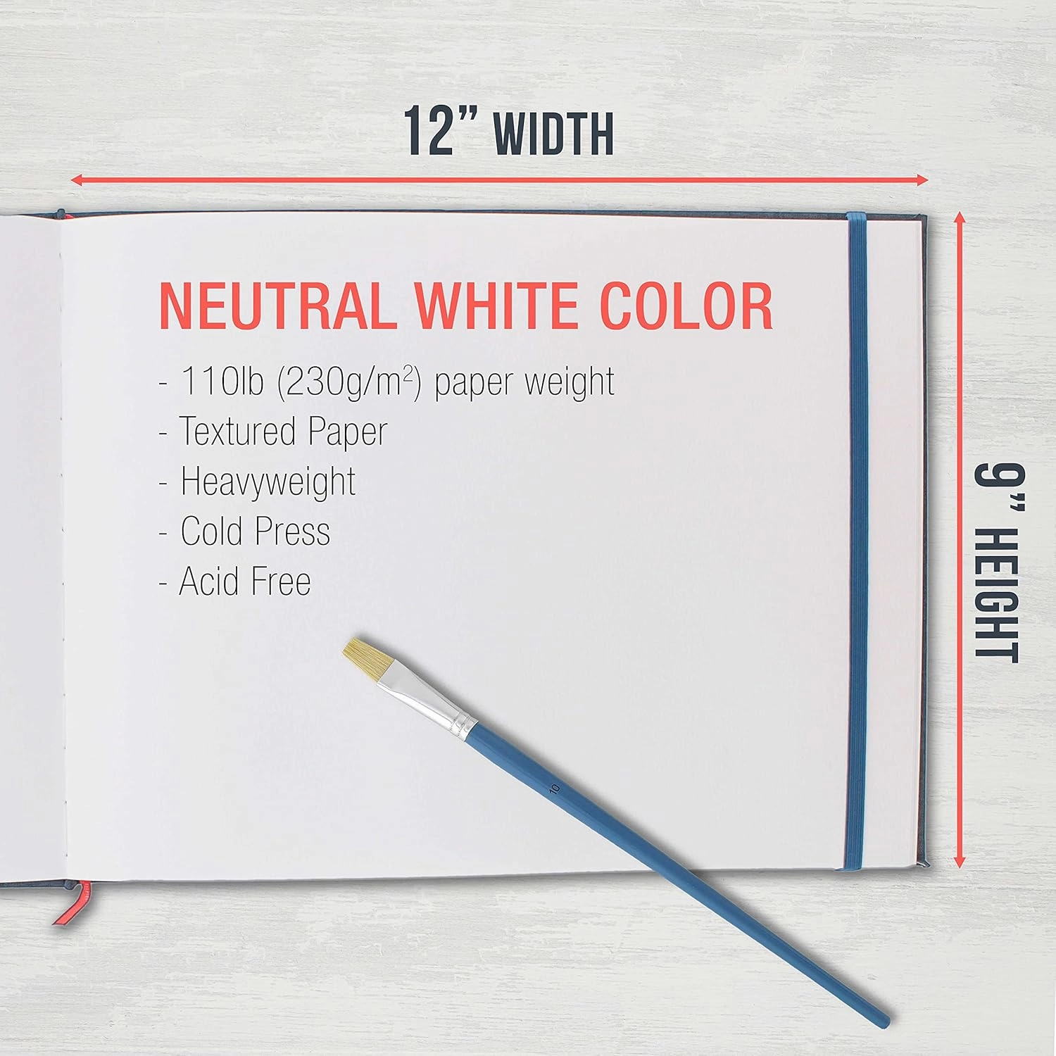 U.S. Art Supply 9" x 12" Watercolor Book (2 Pack, 76 Sheets Each) - 110lb (230 GSM) Linen-Bound Hardcover Artist Paper Pads - Acid-Free Cold-Pressed Watercolor Paper Pad Mixed Media