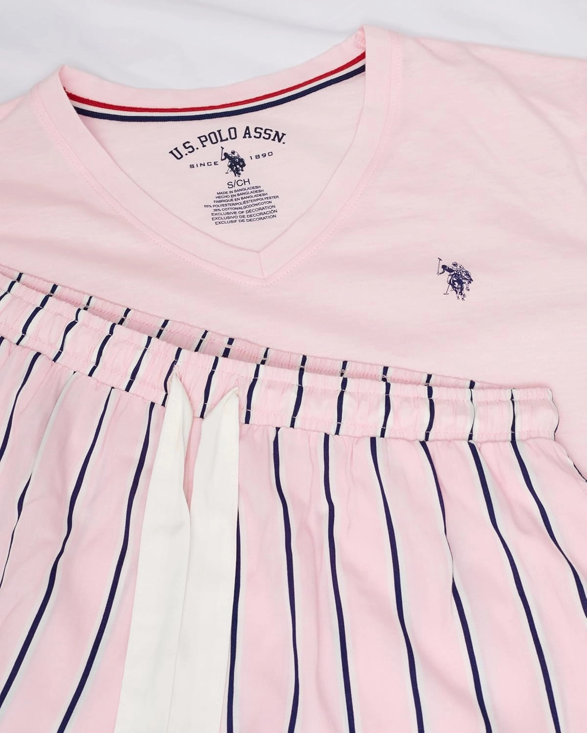 U.S. Polo Assn. Pajama Sets for Women 2 Piece, PJ Sets for Women with Knit Sleep Tee and Woven Pajama Pants with Pockets