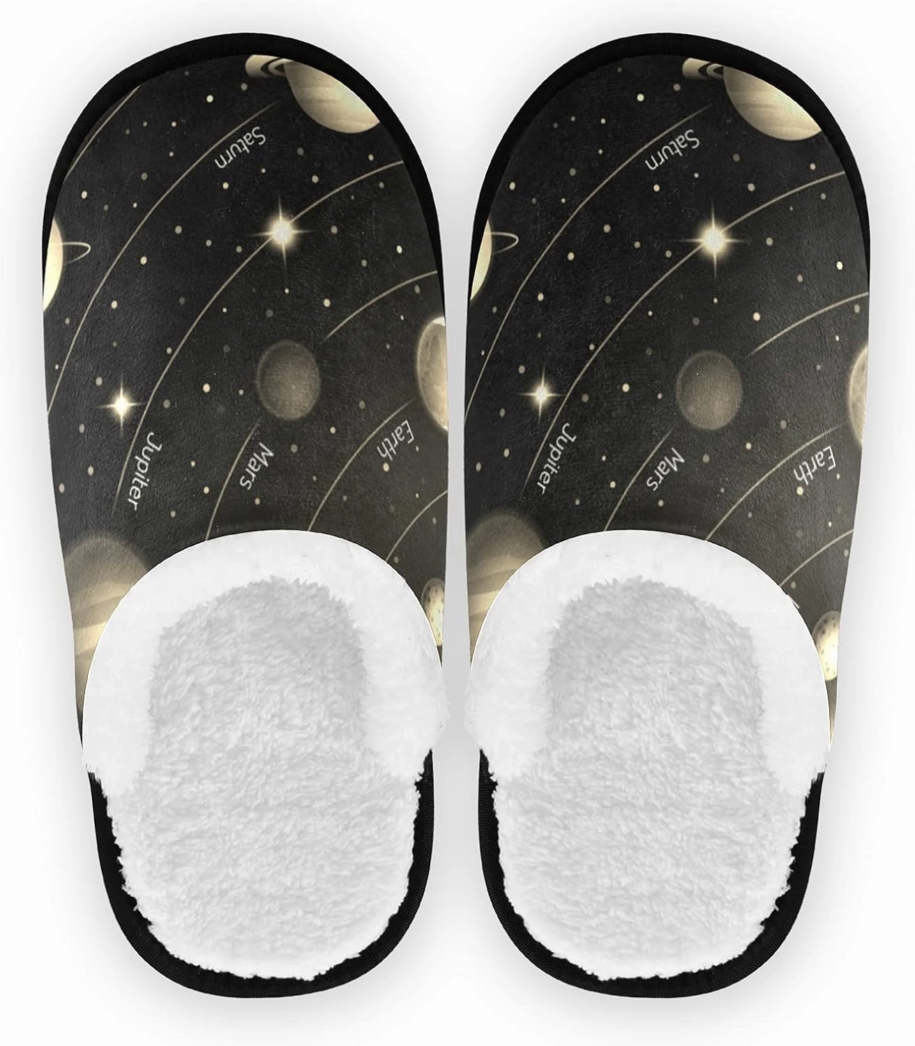 Unisex Slippers Fuzzy Feet Plush Slippers Anti-Slip Warm House Shoes M/L